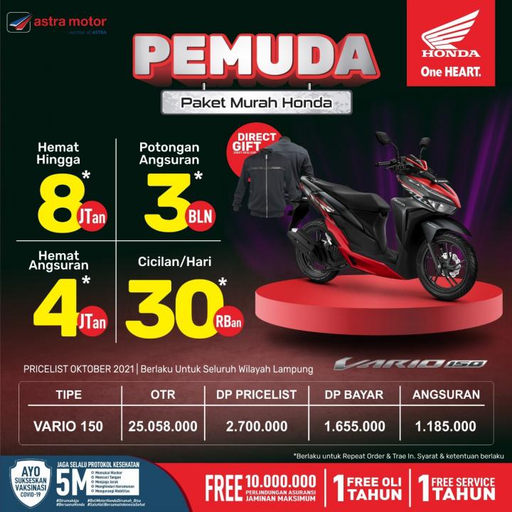 Beli Honda Vario 150 Dapat Diskon Sampai Rp 1 Jutaan Pakai Promo Pemuda (Paket Murah Honda)